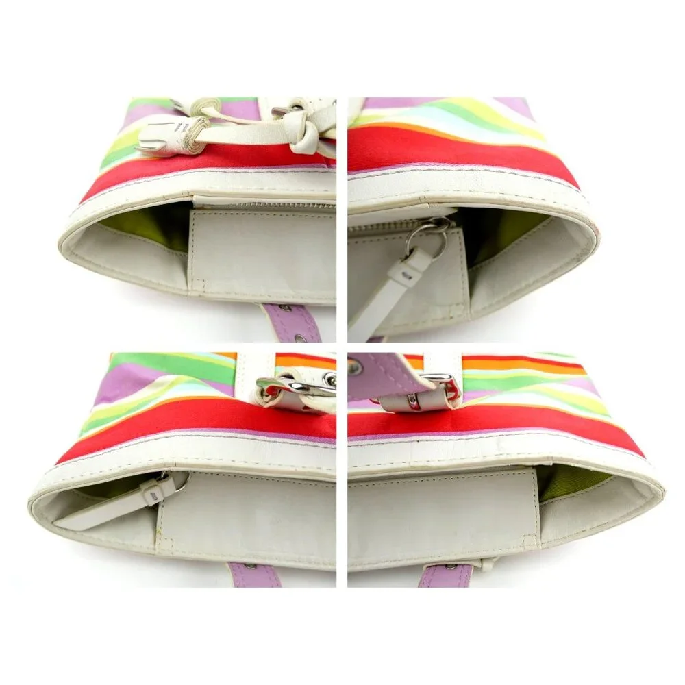 Coach Hampton‎ Multicolor Striped Tote Bag F10705 - Picture 13 of 16